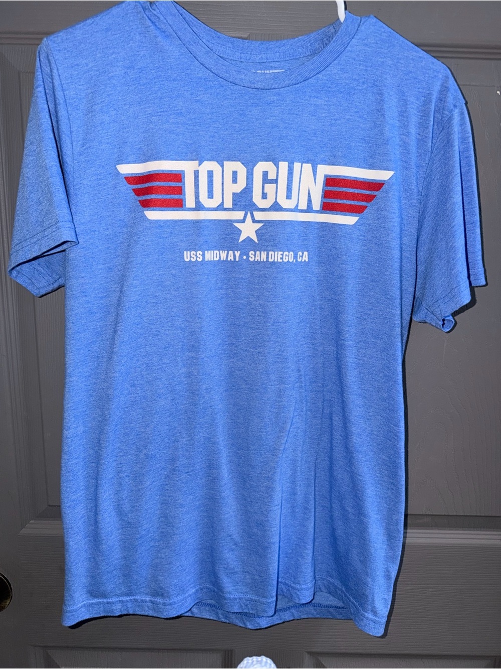 Top Gun Men's Light Blue Graphic Short Sleeve Tee
